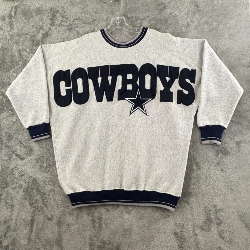 Vintage Dallas Cowboys Big Spell Out Sweatshirt XXL‎ Gray Blue Legends USA Made